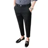 Men's Pants Spring British Business Nine-point Slim Korean Version Of Small Foot Dress Thin Stretch Hanging Casual