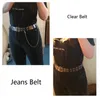 Twee Rij PVC Duidelijke Riem Voor Vrouwen Mode Pin Gesp Vrouwelijke Witte Taille Broek Transparante Riemen Dames Jeans Grommet riem 154