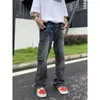 Männer Jeans 2023 Mode Trend Waschen Schwarz Grau Streetwear Große Tasche Casual Hosen Arbeitskleidung Hohe Qualität Hosen S-3XL