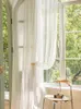 Curtain Colorful Embroidery Yarn Curtains For Kid's Room Linen Fabric Sheer Window Decor Living Bedroom Door Voile Tulle