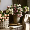 Dekoratif çiçekler 7 kafa yanmış kenarı gül yapay çiçek oturma odası düğün ev dekorasyon dekor bahçe açık