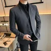 Ternos masculinos de alta qualidade gola blazers marca moda masculina fino-ajuste negócios casual social zhongshan jaqueta terno
