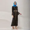 Abbigliamento etnico Abaya di mussola per le donne Islam Arabo Abito da donna in due pezzi Abito lungo Musulmano Ramadan Caftano Caftano