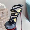 Con scatola Scarpe con tacco a spillo stringate nere con plateau e tacchi alti firmate New Roman Open Toe sandali sexy da indossare scarpe da donna da night club 15 cm taglie 35-43