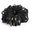 100 pièces / ensemble bandes de cheveux élastiques noires pour filles mode femmes chouchou gomme pour accessoires de cheveux bandes de cheveux élastiques 2327