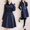 Casual Dresses High-End 2023 Spring Autumn Ladies Flower Style Coat Shirt Dress Windbreaker Women's Embroidery Female Outerwear