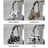 Evening Bags Women Handbag Fashion Underarm Bag Canvas Armpit With Coin Purse Hobo Animal Print Shopping Female Clutch Tote Pouch