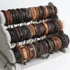 Armreif Großhandel 100 Stile handgefertigte Vintage-Leder-Manschettenarmbänder für Damen und Herren, Mix-Stile, verstellbar, Party-Geschenke, Armreif, Schmuck 230906