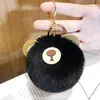 Keychains Fashion Cute Bear Hairball For Girls Boy Fluffy Fake Animal Fur Ball Key Chain Charm Women Bag KeyRings Gifts