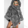 Kvinnors päls faux päls mode varm vinter faux päls huva kappor kvinnor faux mink päls kappa kappa damer fluffiga plyschjackor kvinnlig elegant chic x0907