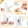 Wall Stickers 12Pcs Fashion 3D Hollow Butterfly Creative Sticker For DIY Modern Art Home Decorations Gift 230907
