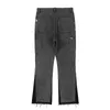 Jeans masculinos streetwear manchado tinta cor combinar y2k baggy para homens retalhos raiva franja micro denim calças oversized cargas soltas 230906