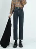 Jeans da donna Denim gamba dritta abbigliamento a vita alta autunno 2023 pantaloni mamma fidanzato streetwear pantaloni cargo da donna