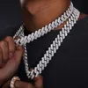 Europejski i amerykański klasyczny w stylu wysokiej jakości naszyjnik 16 mm Diamond Cuban Link Łańcuch Hiphop Trend Rapper Naszyjnik DCITR