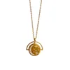 Catene Moda Design creativo Casting Stereoscopico Sole Collana con monete Acciaio inossidabile Oro Segno zodiacale Gioielli da donna Regali 2023