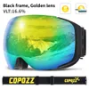 Kayak Goggles Copozz Manyetik Kayma Gözetleme Hızlı Değişiklik Lens ve Kasa Seti% 100 UV400 Koruma Koruma Boz Anti Snowboard Gözlük Gözlük Gözlük Gözlükleri Kadınlar 230907