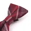 Jacquard Polyester Bow Knot Hombre Woven 형식 의류 와인 Red Independence Day Butterfly Bowtie 패션 액세서리 선물