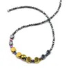 Chaînes colorées perles rondes noir unisexe non magnétique collier pour hommes mode collier en pierre d'hématite naturelle Hombre bijoux ornements