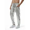 Мужские брюки 2023 золотого и серебряного цвета в стиле панк, хип-хоп, мужские сценические брюки Nightclu DJ, винтажные шаровары для уличных танцев, беговые брюки