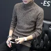 Men's Sweaters Autumn Sweater Fashion Mens Turtleneck Solid Color Casual Men Slim Fit Brand Knitted Pullovers Plus Size 3XL