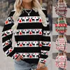 Pulls pour femmes Col rond Animal Print Pull Pull Mode Pull Femme Everyday Street T-shirt Noël Automne Hiver Manches longues