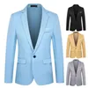 Ternos masculinos homens blazer plus size uma fivela outono inverno fino ajuste lapela terno casaco vestir