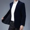 Herrdräkter Autumn Spring Men for Blazer Jacket Fashion Brand Designer Business Casual Classic Corduroy Elegant kostymkläder