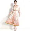 Casual Dresses Vintage Chic Style Runway Elegant Maxi Dress Women Spring Summer Vacation Long Turkish Islamic Clothing Jalabiya