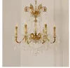 Lustres lustre en cuivre salon pendentif lumière D68cm H76cm 6 bras bougie Style français Villa baroque luxe grand