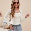 Women's Sweaters Sexy Knitted Set Y2k Korean Fashion Tops For Women 2023 Slim Crop Knit Pullovers Long Sleeve Top
