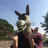 Party Masks Adult Creepy Funny Latex Donkey Horse Head Animal Mask Halloween Cosplay Zoo Props Party Festival Costumes Mask one size x0907