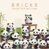 Blocs Panda géant fleur blocs de construction jouets chinois enfants Intelligence bâtiment granulés fille cadeau garçon Puzzle R230907