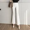 Pantaloni da donna coreano da lavoro nero svasato donna slim gamba larga abito a vita alta capris femminili autunno ufficio indossare pantaloni da donna mamma