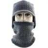 Berets CAMOLAND Knitted Warmer Hat Winder Outdoor Men Women Plush Autumn Winter Pullover Cap Scarf Set Ear Protection Wool