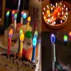 Ljus Multicolour Flame Colorful Wedding Party Birthday Cake Decoration Supplies for Children Barn 6 eller 12st 230907