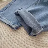 Kvinnors jeans retro harem denim sommar tunn hög midja lös raka små nio poäng rädispa pappa byxor