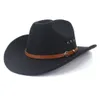 Szerokie brzegowe czapki wiadro vintage zachodnie kobiety kowbojski kapelusz dla mężczyzn czapka jazzowa ze skórzanym paskiem sombrero cowgirl hats dżentelmen 230907
