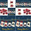 Christmas Decorations Cat Dog Paw Stocking Sock Decoration Snowflake Footprint Pattern Xmas Apple Candy Gift Bag For Kid Rra75 Drop De Dhfzg