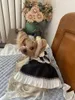 犬のアパレルペット衣類サマードレス猫スカートヨーキーマルタポメラニアンシーズビチョンフライスプードルシュナウザー服ブラック