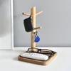 Borden Plank Multifunctionele Sieraden Stand Decor Oorbellen Organizer Houder Delicaat Rek Houten Schotel Droogbeker