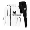 Homens Tracksuits Homens Zipper Hoodies Esporte Ternos Moda Primavera Jaqueta Com Capuz e Sweatpants 2 Peças Set Masculino Casual Atlético Outono Tracksuits X0907