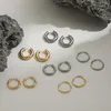 Boucles d'oreilles créoles en acier inoxydable, ensemble de 3 paires, plaqué or, boucle d'oreille fine et épaisse, bijoux de perçage empilables pour femmes