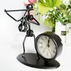 Table Clocks Black Iron Violin Tabletop Clock Creative Watches Home Decoration Gift HG60DF151