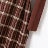 Abiti casual Abbigliamento donna Autunno Inverno O-Collo Maglione spesso Abito lungo Abito femminile da donna Plaid vintage Elegante da donna