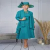 Sierlijk Turquoise Bruidsmoederjurken UK met jasje Elegant 2-delig Chiffon Bruiloftsgast Dames Formele avonden Jurk Tweede feest Speciale gelegenheden 2023