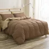 Bedding Sets Set Gray Duvet Cover Bed Solid Flat Sheet Bedclothes 3/4pcs Linen Nordic Home Textile For Single Double