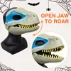 Masques de fête Halloween Masque de dinosaure 3D avec mâchoire ouverte Horreur Dragon Couvre-chef Costume de fête d'Halloween Accessoires de cosplay Masque en plastique dur réaliste 230906