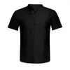 Chemises décontractées pour hommes Hommes Summer Top Solid Color Male Shirt Mid Longueur