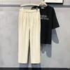 Pantaloni da uomo autunno casual dritti larghi comodi classici semplici solidi pantaloni da jogging con coulisse in vita elastica grigi