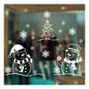 Décorations de Noël 38 styles Stickers muraux Vacances d'hiver Fenêtre antistatique Drop Livraison Maison Jardin Fête Fournitures Dhoxs